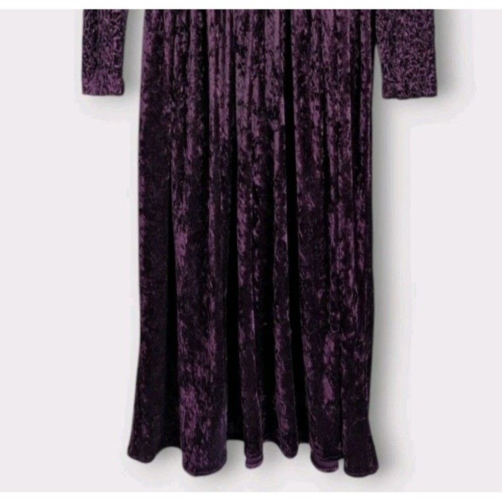 Coldwater Creek Purple Velvet Maxi Dress Size M - Picture 6 of 8